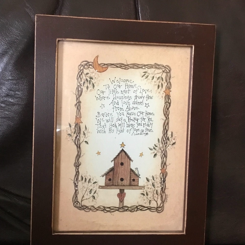 Pretty Picture With Birdhouse & Poem